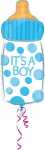 Folienballon Babyflasche 25 x 58 cm, Its a Boy
