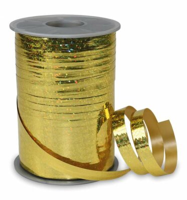 Ringelband 200 m x 10 mm Holly, gold - Präsent