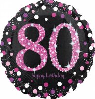 Folienballon Happy Birthday 80 pink AMSCAN 3379001...