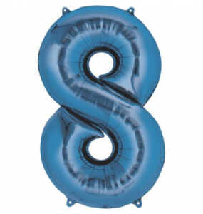 Folienballon Zahl 8 blau 9907290 86cm