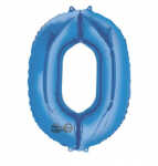 Folienballon Zahl 0 blau 2827001 / 9907274 86cm