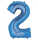 Folienballon Zahl 2 blau 9907278 86cm