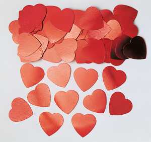 Konfetti Jumbo-Herzen rot metallic 14 g