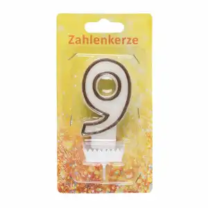 Idena Zahlenkerze "9" braun 4002372582463