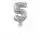 Idena Folienballon 5 silber, mit Stab 13cm