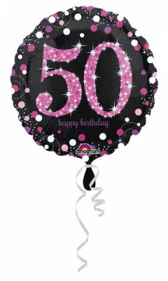 Folienballon Happy Birthday 50 pink AMSCAN 3378701 Sparkling 43cm D.