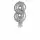 Idena Folienballon 8 silber, mit Stab 13cm