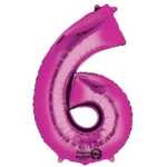 Folienballon Zahl 6 rosa 9907287 86cm