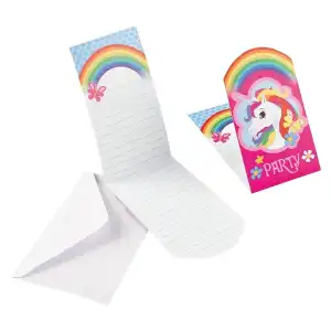 Einladungskarten 8er Einhorn,m.Umschlag