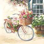 Serviette 33x33cm 20 St.Flower Bike