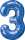 Folienballon Zahl 3 blau 9907280 86cm
