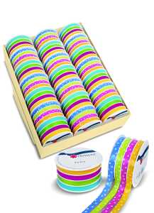 Geschenkband Mustermix Gaudy 4 x 1cm x 24m