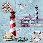Servietten 33x33cm 20 St. Nautical Chart & Icons