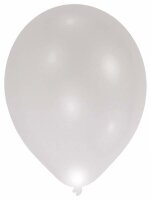 5 Latexballons silber mit LED Beleuchtung