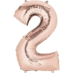 Folienballon Zahl 2 rose gold 3621201 / 9906277 86cm