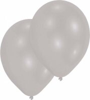 50 Latexballons Metallic silber, 27,5 cm