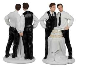 Hochzeitspaar mit Torte Männlich, 19x10cm