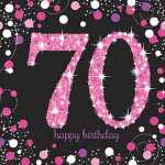 Servietten Pink 70 Jahre Celebration, 33 cm, 16er