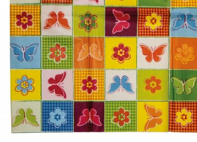 Mitteldecke Butterfly 80x80cm - foliertes Gewebematerial, lebensmittelgeeignet, abwischbar