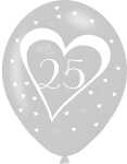 Amscan 6 Latexballons Silberhochzeit