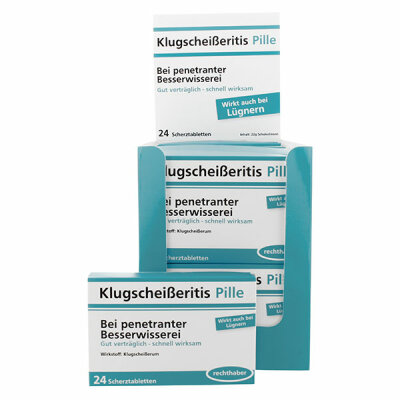 Scherztabletten 22g Klugscheißeritis Pillen - Schokolinsen