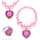 Schmuck-Set Rosa Kette, Ring, Ohrringe