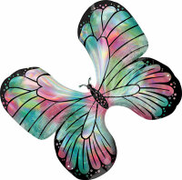 Folienballon Holographic Pink Butterfly, 76 x 66cm