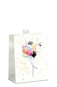Geschenktasche Ballons Medium 18x23x10cm - Happy Birthday