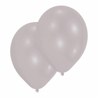 25 Latexballons Metallic silber, 27,5 cm