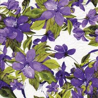 Servietten 24x24cm 20St. Flowering Clematis lilac