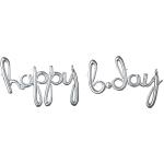 Folienballon Wort Happy Bday, Silber
