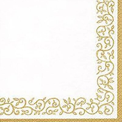 Servietten 24x24cm 20 St. Romantic Gold-White