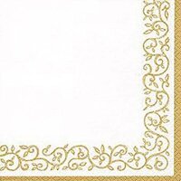 Servietten 24x24cm 20 St. Romantic Gold-White