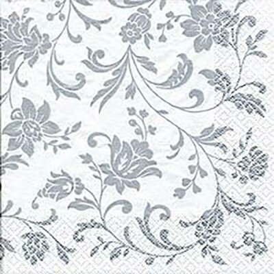 Servietten 24x24cm 20 St. Arabesque Silver-White