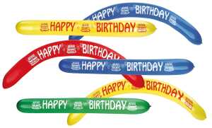 2 Ballons Happy Birthday aus Latex, 120 cm