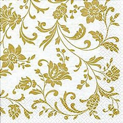 Servietten 24x24cm 20 St. Arabesque Gold-White