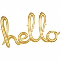 Folienballon Wort "Hello", Gold