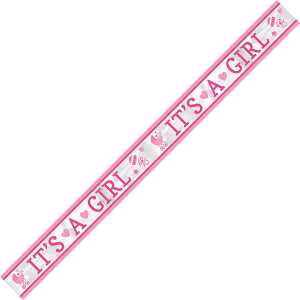 Folienbanner Its a Girl Baby Shower 6,35 m