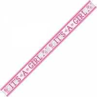 Folienbanner Its a Girl Baby Shower 6,35 m