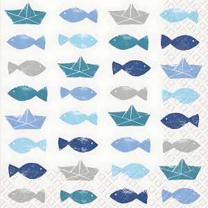 Servietten 20er FSC-Mix 33x33cm Eugen blau - Stewo