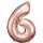 Folienballon Zahl 6 rose gold 55x88cm - Riethmüller
