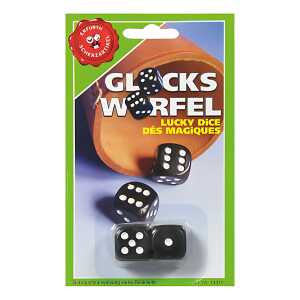 Glückswürfel schwarz 2er 1 gezinkter Würfel - 1 nicht gezinkter Würfel