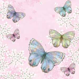 Servietten 20er 33x33cm Bellissima Farfalla pink - ti-flair