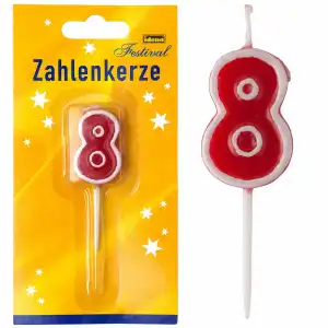 Idena Zahlenkerze "8" mit Spieß