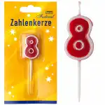Idena Zahlenkerze "8" mit Spieß