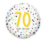 Folienballon Happy Birthday 70 Konfetti AMSCAN 4201701