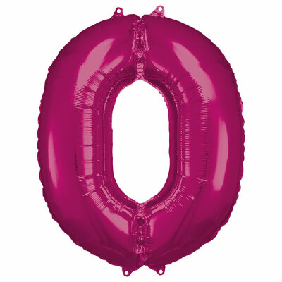 Folienballon 0 pink 66x88cm - mit Luft oder Heliumgas befüllbar, selbstverschließend, - passend dazu Heliumkartuschen Art.Nr. 10099324 und 10069636, - Riethmüller, Amscan