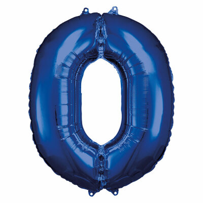 Folienballon 0 blau 66x88cm - mit Luft oder Heliumgas befüllbar, selbstverschließend, - passend dazu Heliumkartuschen Art.Nr. 10099324 und 10069636, - Riethmüller, Amscan