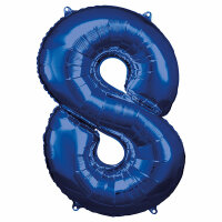 Folienballon 8 blau 53x83cm - mit Luft oder Heliumgas...