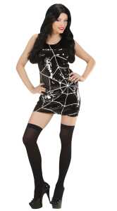 Paillettenkleid Gr.S schwarz, mit Spinnennetz